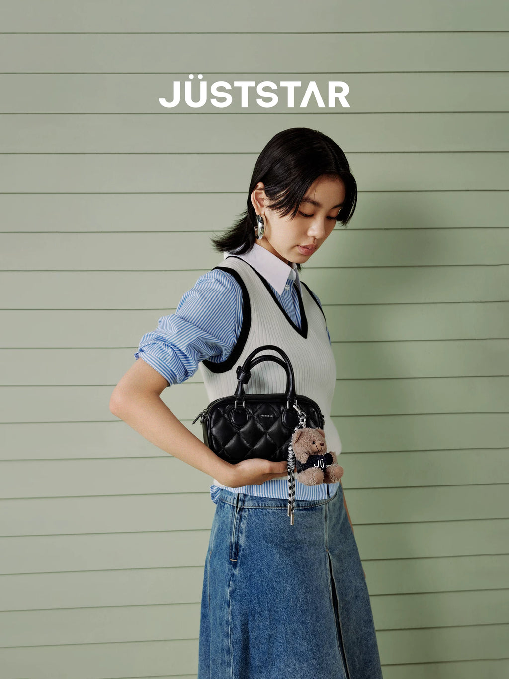 JUST STAR Delicate Diamond Shoulder Messenger Bag