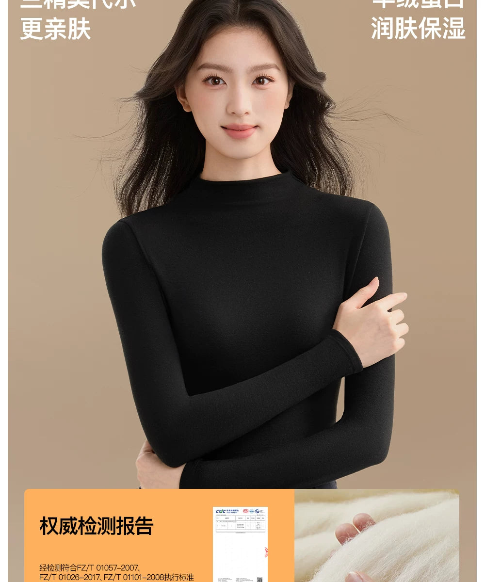 Secret World Semi-turtleneck Slim Fit Warm Inner Long Sleeve