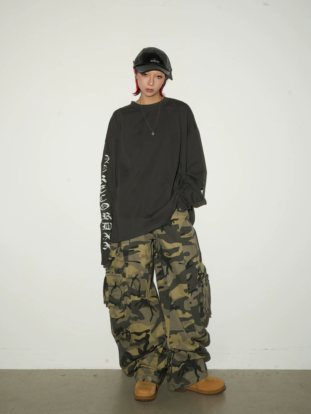 MICHINNYON Letter Print Casual Loose Long Sleeve