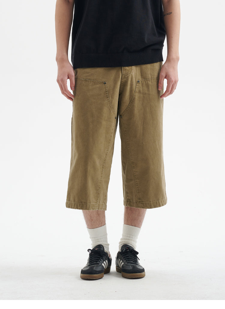 BUTTBILL 25SS Urban Safari Vintage Commuter Japanese Leaven Wash Logging Tooling Capris Shorts