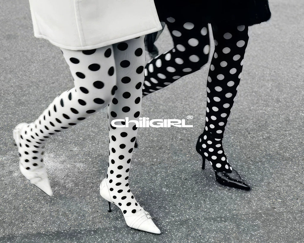 CHILIGIRL Polka Dot Wedge Heel with Square Head Cool Slippers