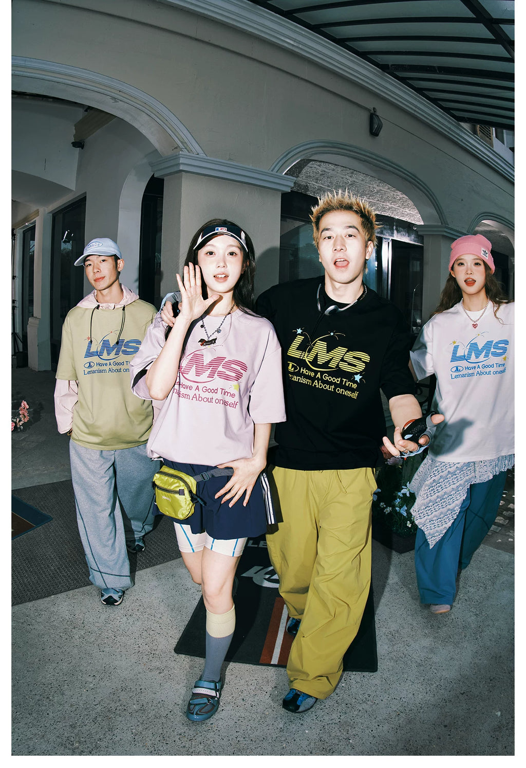 Lemanism Retro Alphabet Print Casual Tee
