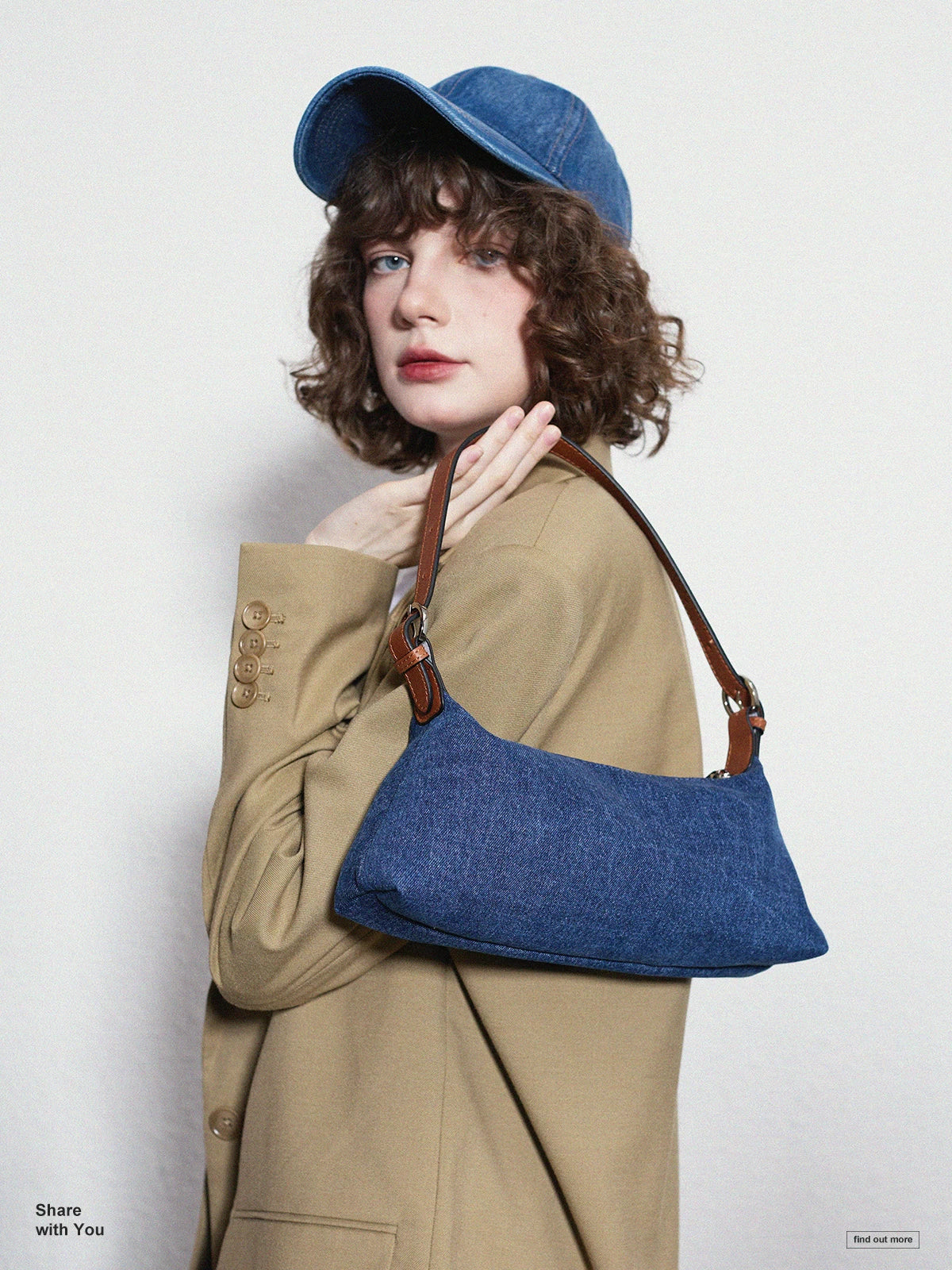 Momogigi Vintage Niche Leather Splicing Handheld Underarm Bag