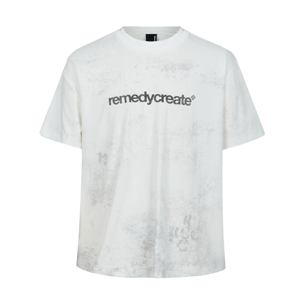 Remedy Vintage Letter Print Loose Crew Neck Tee