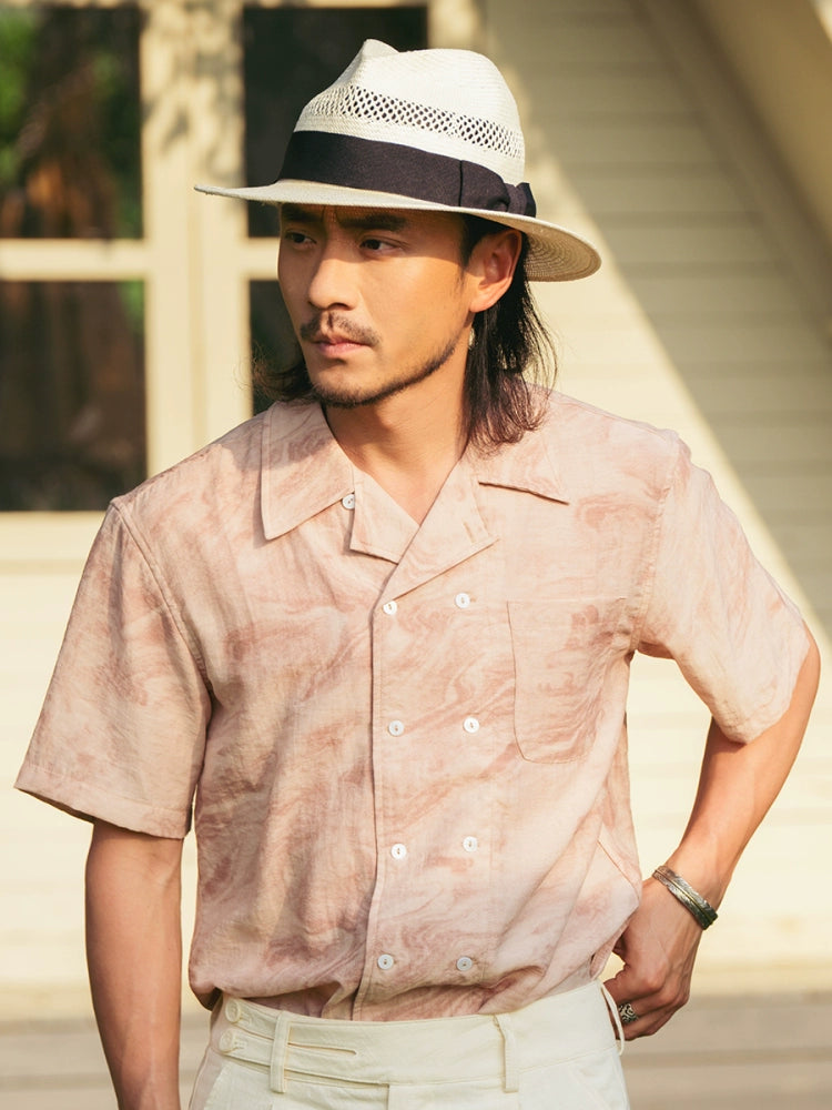 SOARIN Vintage Double-breasted Textured Simple Shirt