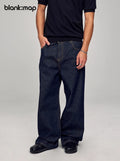 Blank Map Loose Straight Jeans