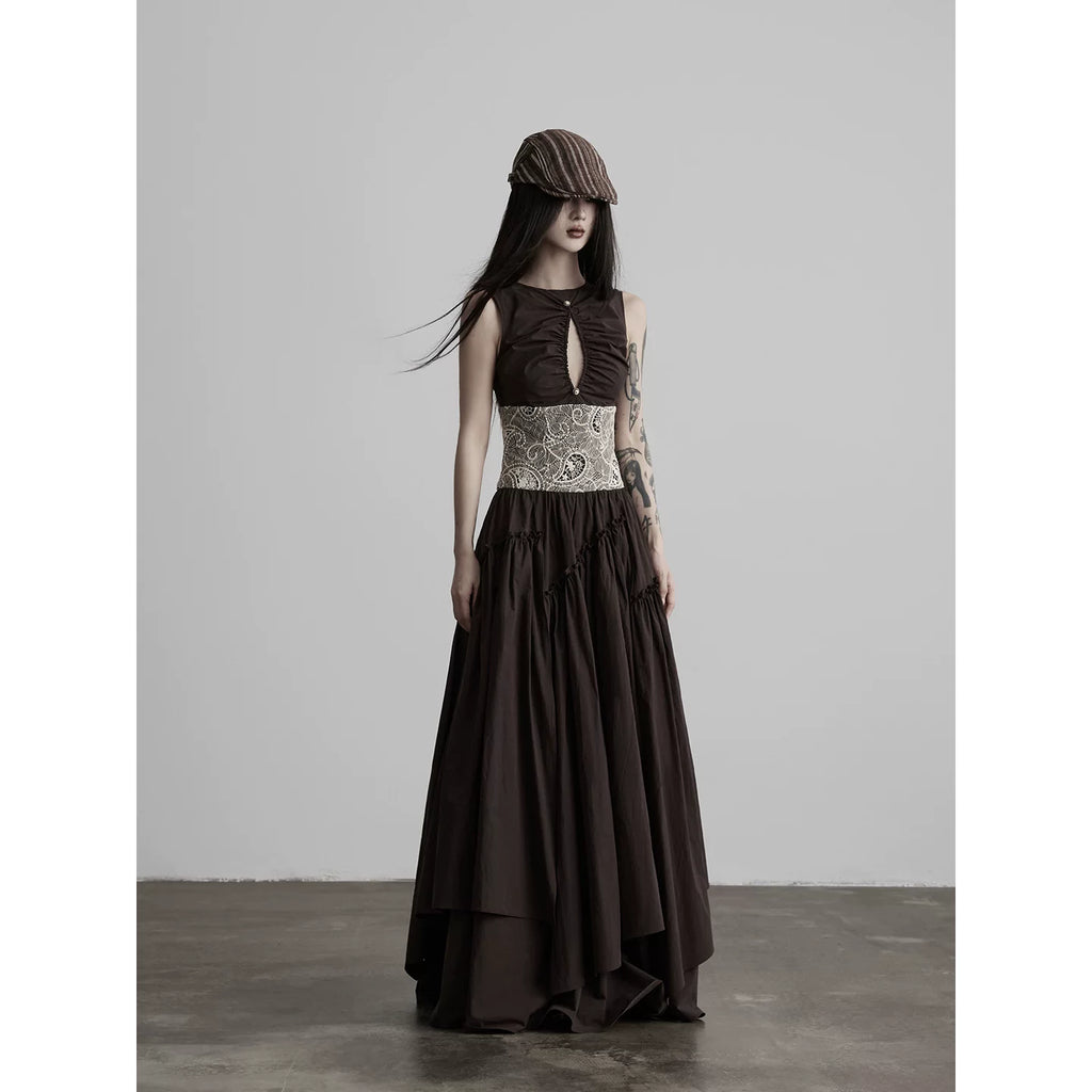 INDULGE Hollow Lace Waist Dress
