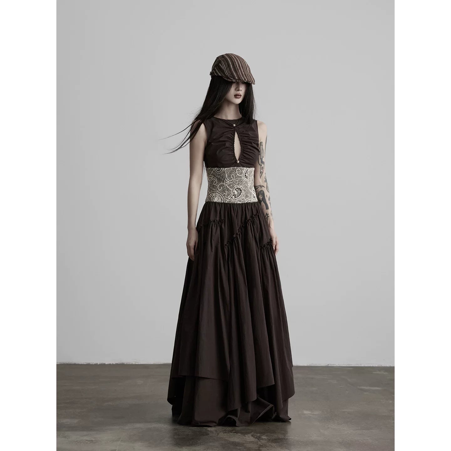 INDULGE Hollow Lace Waist Dress