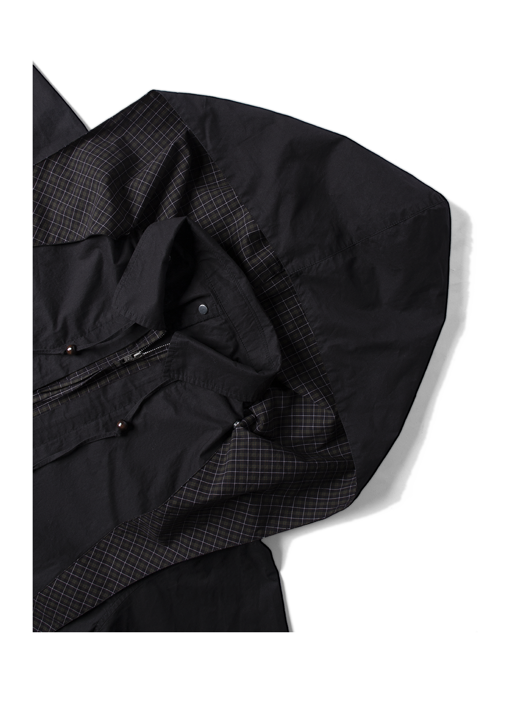 RELABEL Beaded Pleated Removable Hood Shirt