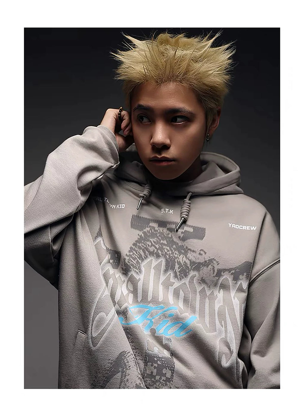 YADcrew Vintage Casual Hooded Sweater