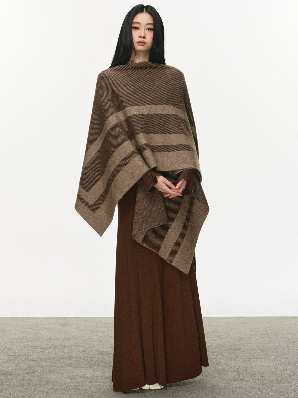 Anna Aneae Soft Waxy Striped Loose-knit Cardigan Jacket