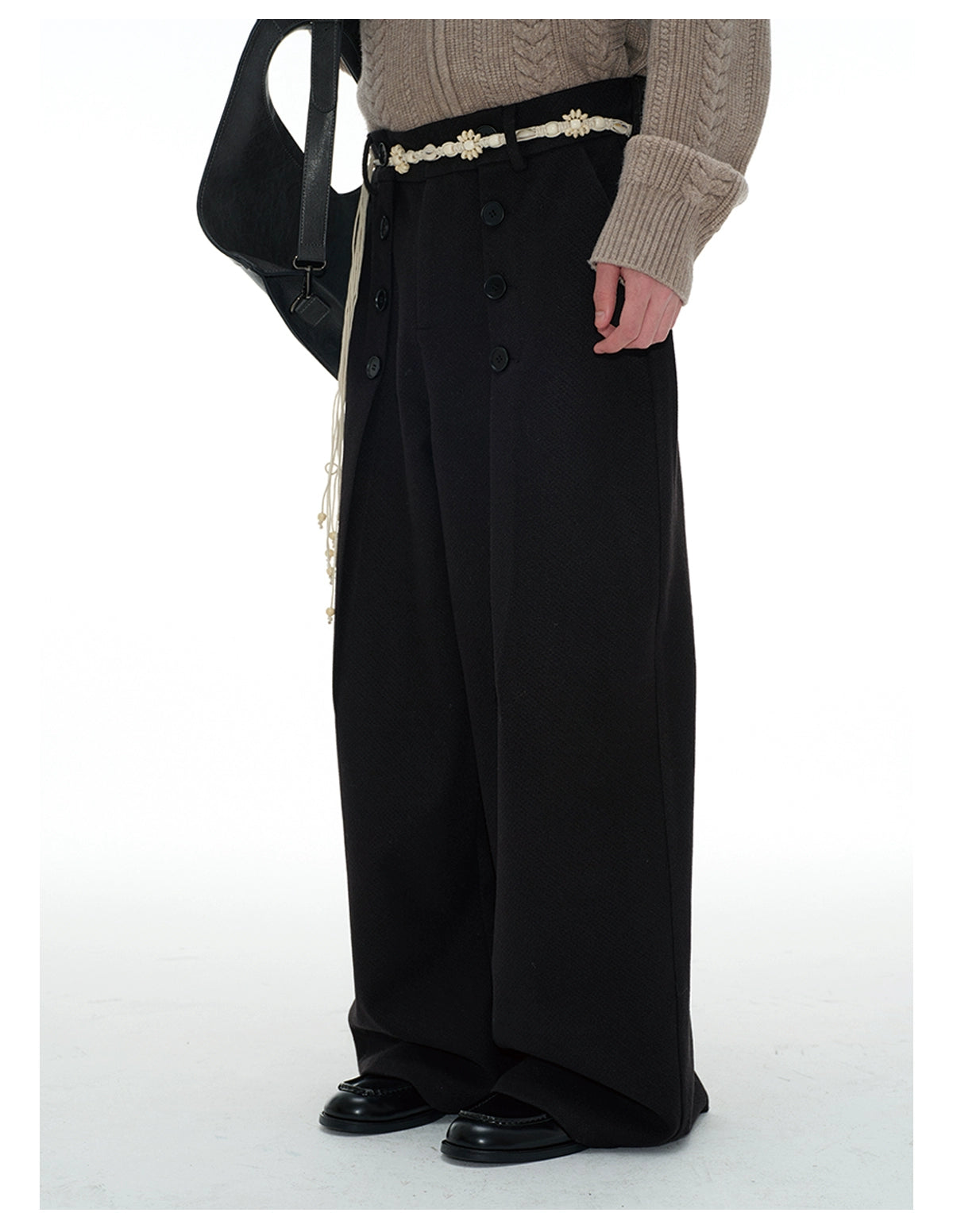 JCAESAR BUTTON Wool PANTS