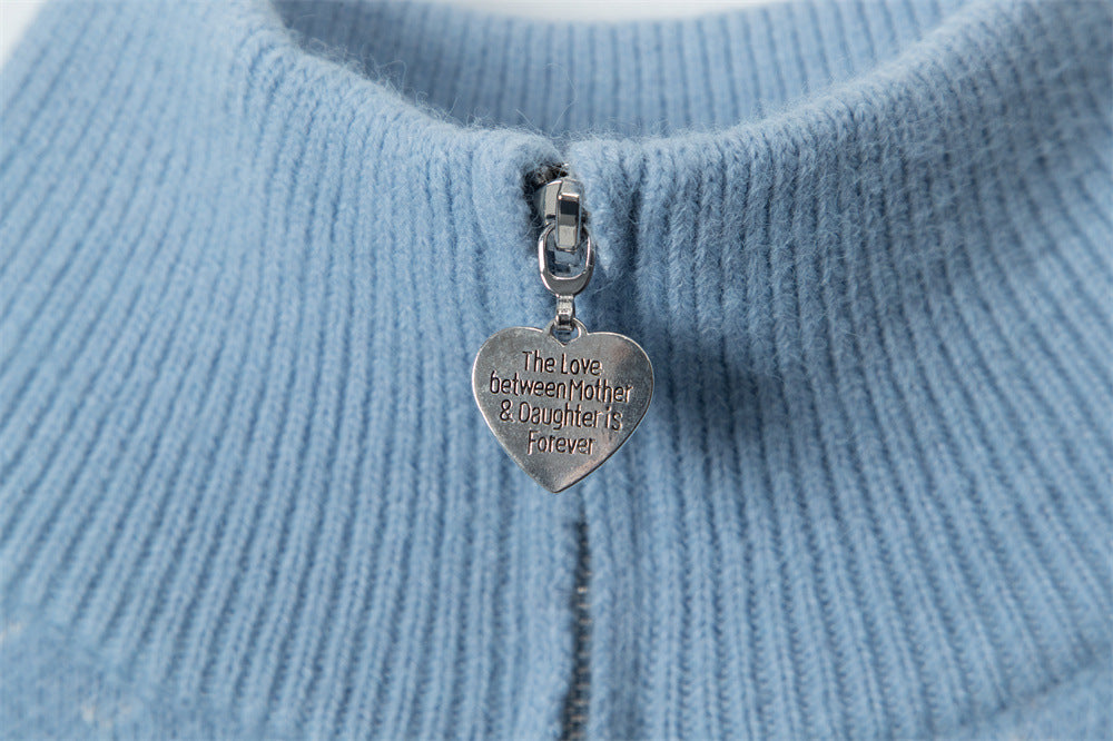 Nariele Pullover Half-zip Turtleneck Loose Sweater