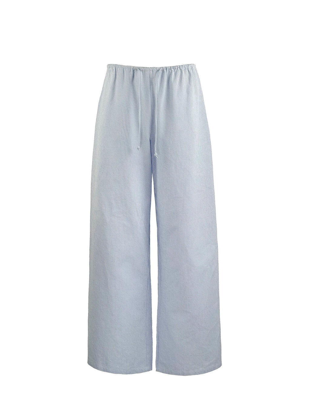 Jim Kennet Blue and White Striped Wide Leg Drawstring Pants