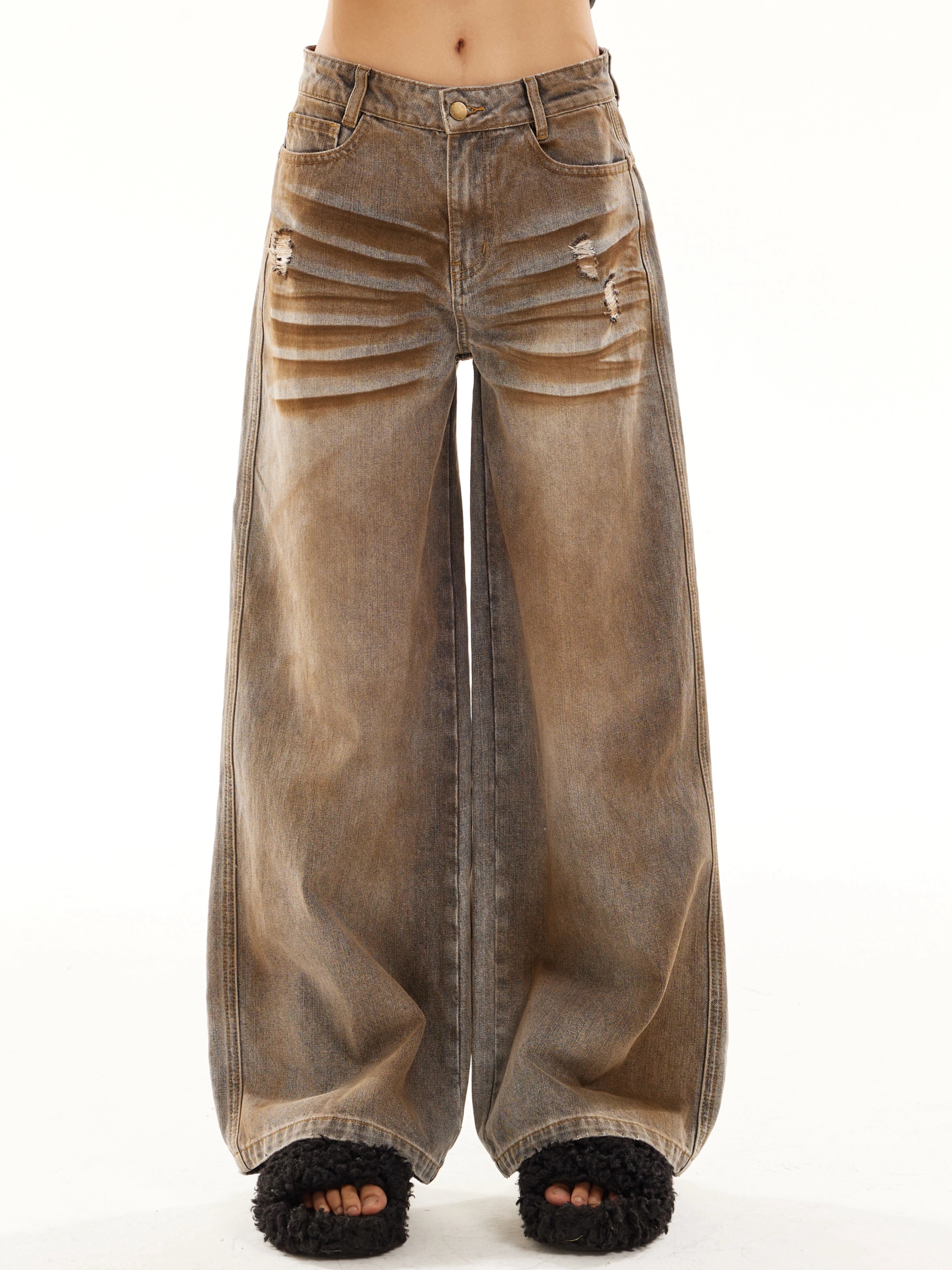 Zero Retro Wash Straight Low Waist Jeans