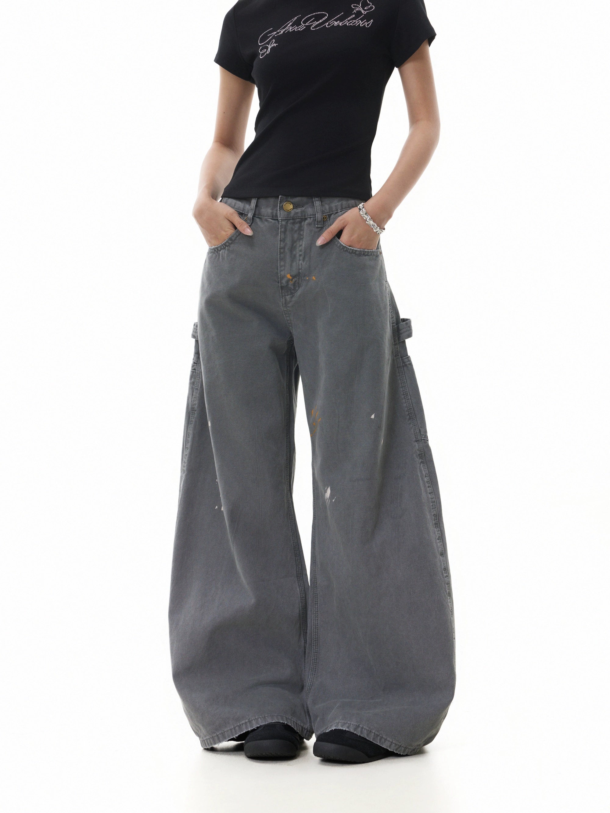 BTSG Retro Ink Splashing Point Scimitar Tooling Slacks