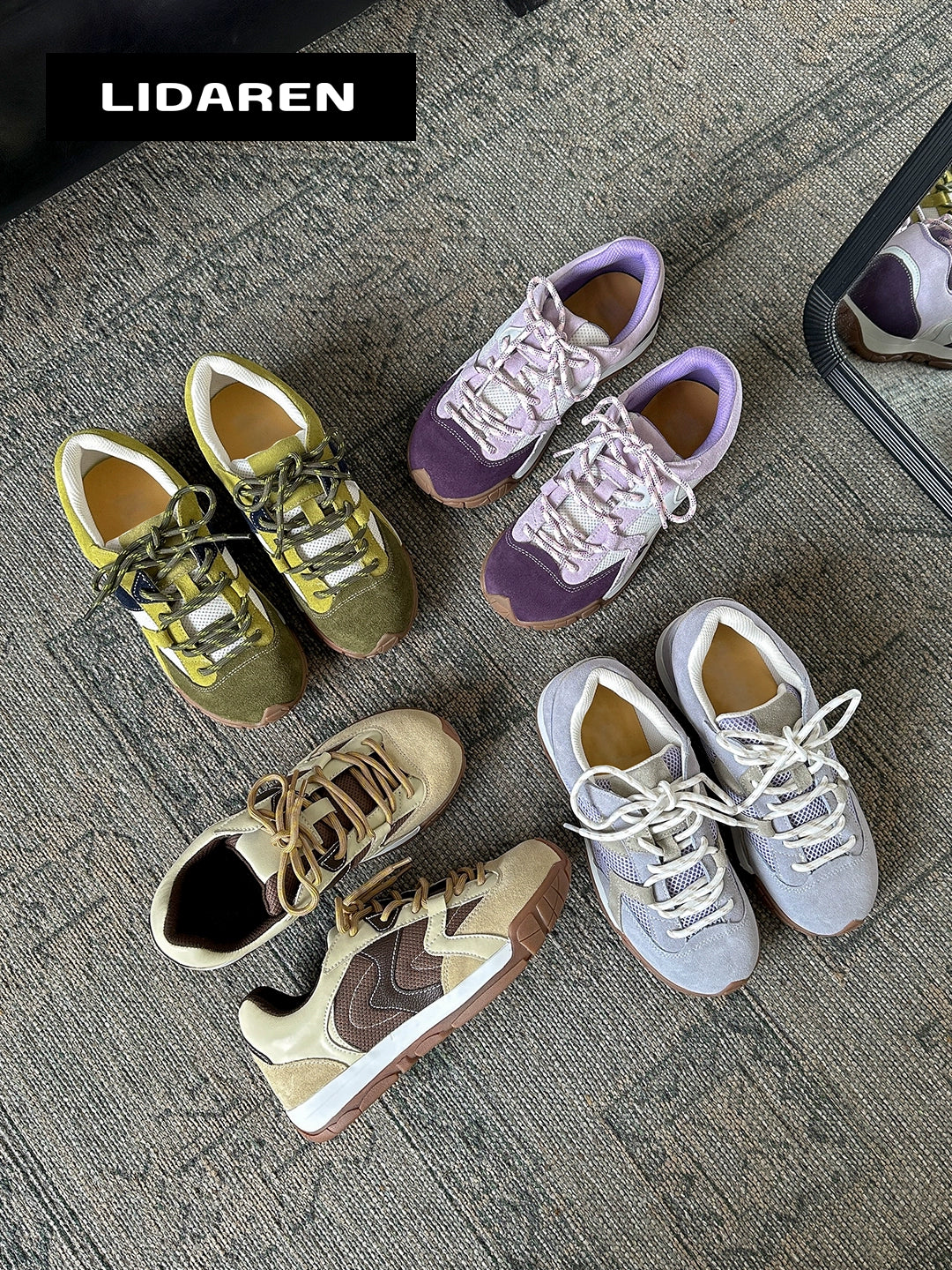 Lidaren Produced Leather Platform Outdoor Breathable Casual Sneakers