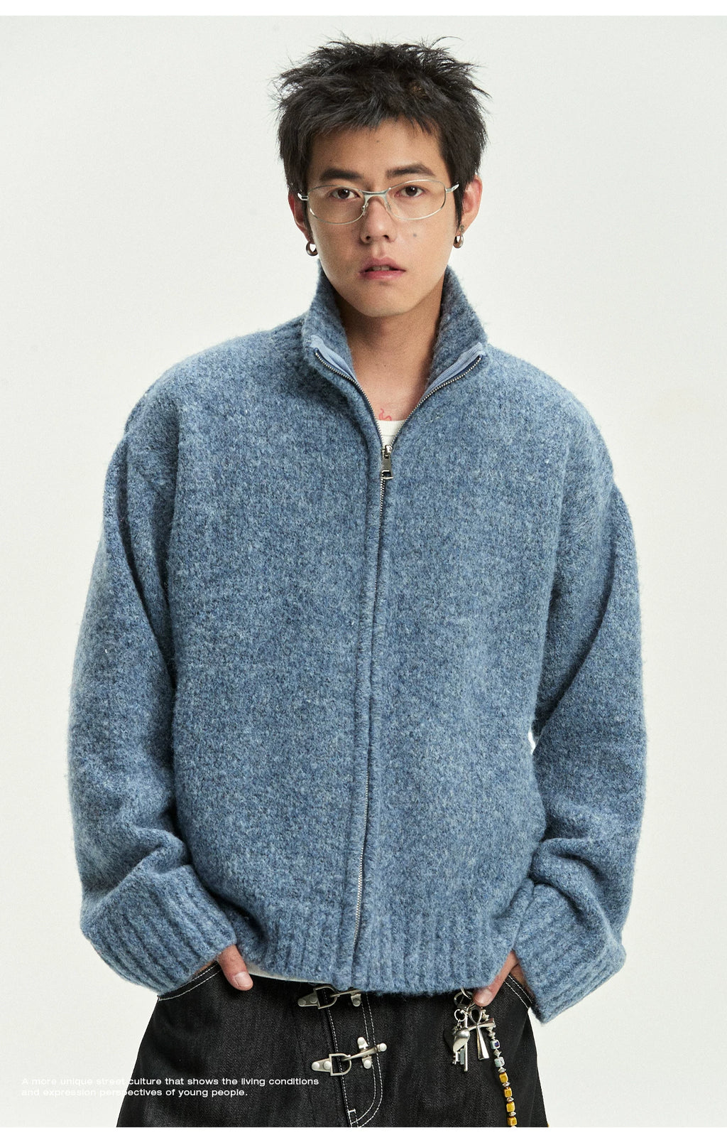CoosRetro Premium Vintage Stand-Up Collar Sweater