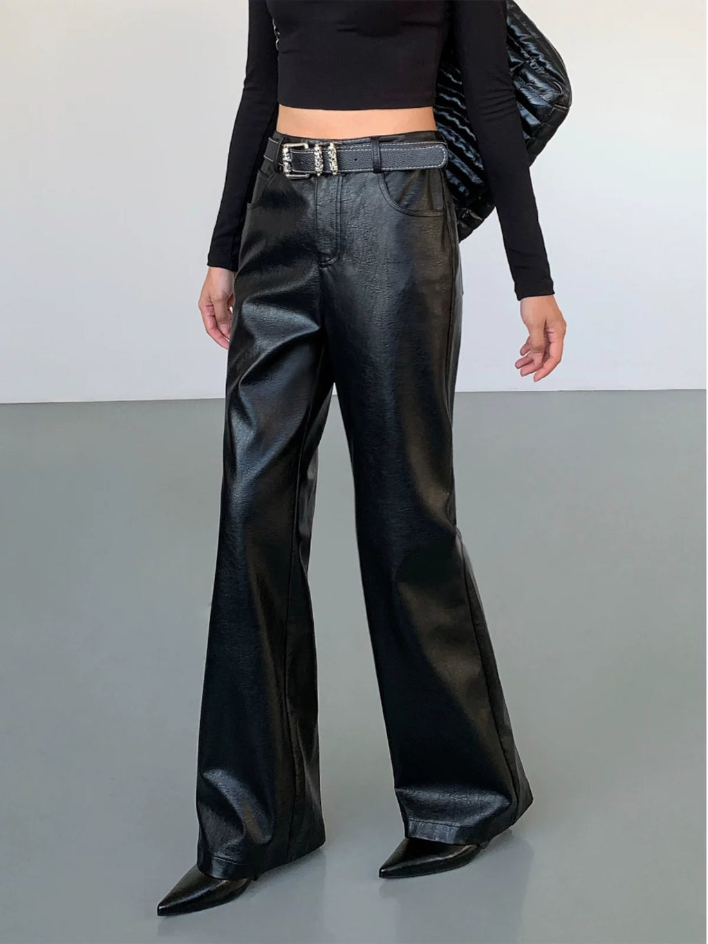 Ousph Casual Wide Leg Loose Thickened Straight Pants