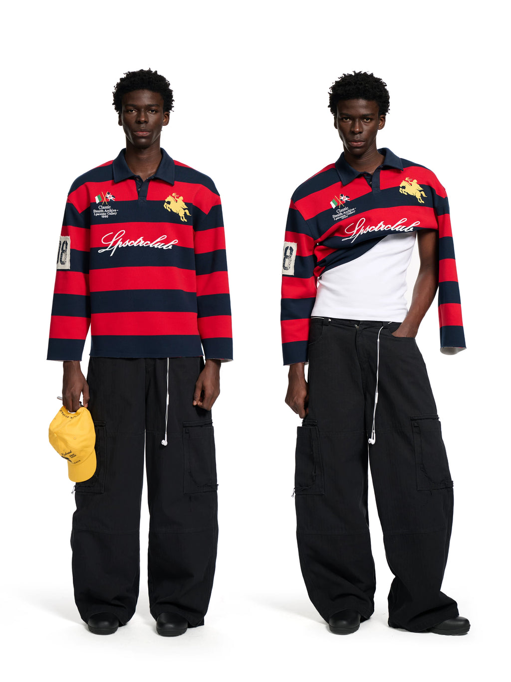 Loopsoon Vintage Striped POLO Neck Sweater Couple