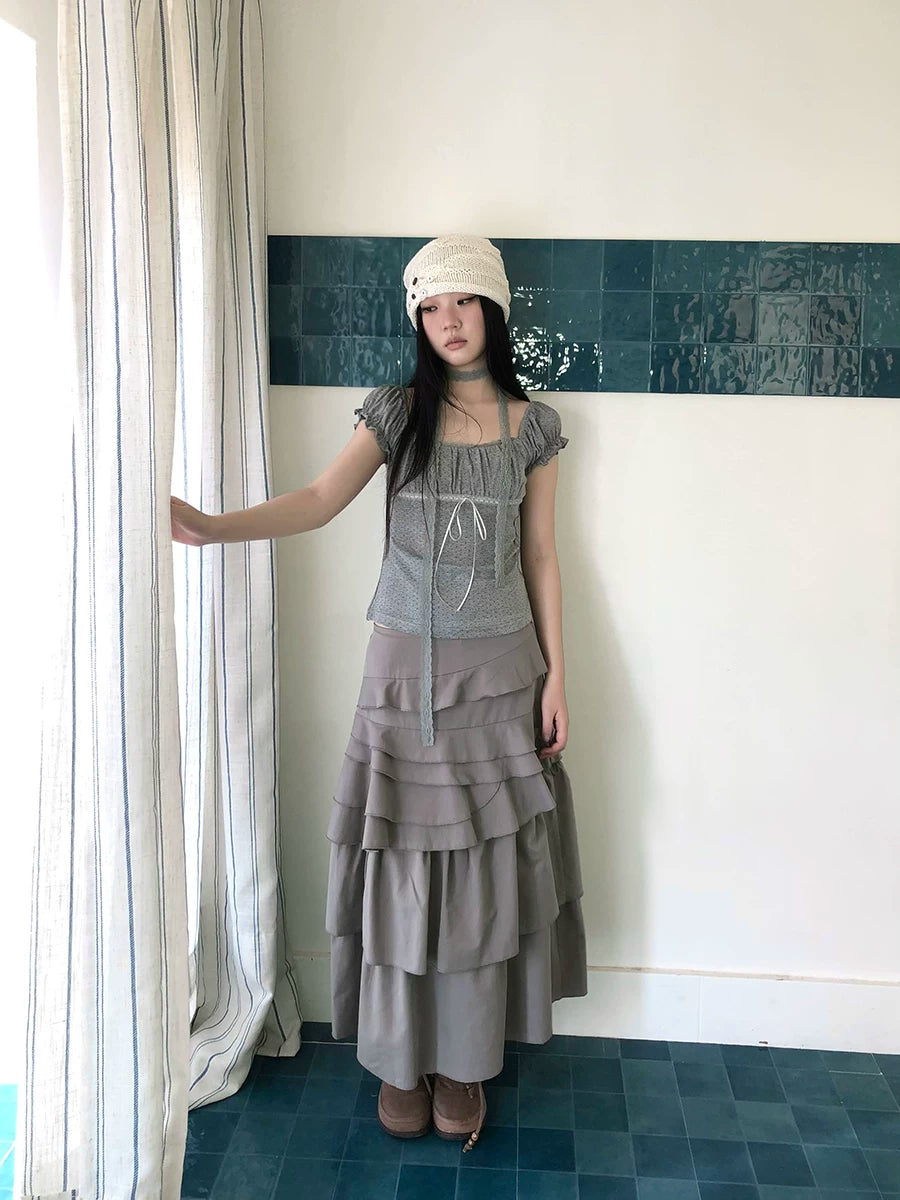 Ang: Project Irregular High Waist Side Zip Cake Skirt