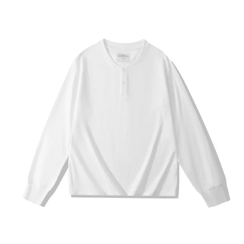 BlankMap Vintage Henry Collar Loose Shoulder Long Sleeves