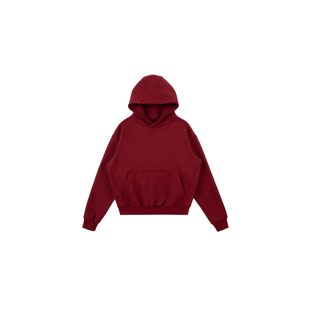 PLUS NO LOGO Short and Wide Stand-up Hooded Sweater