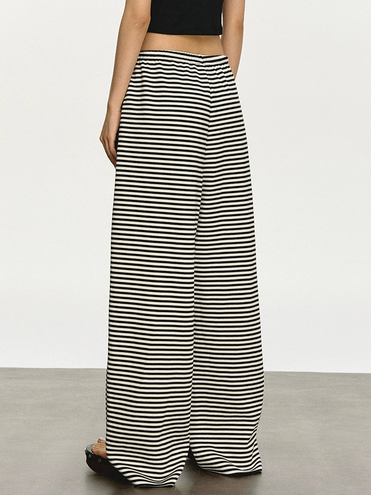 Anna Aneae Striped Lazy Loose Casual Straight Pants