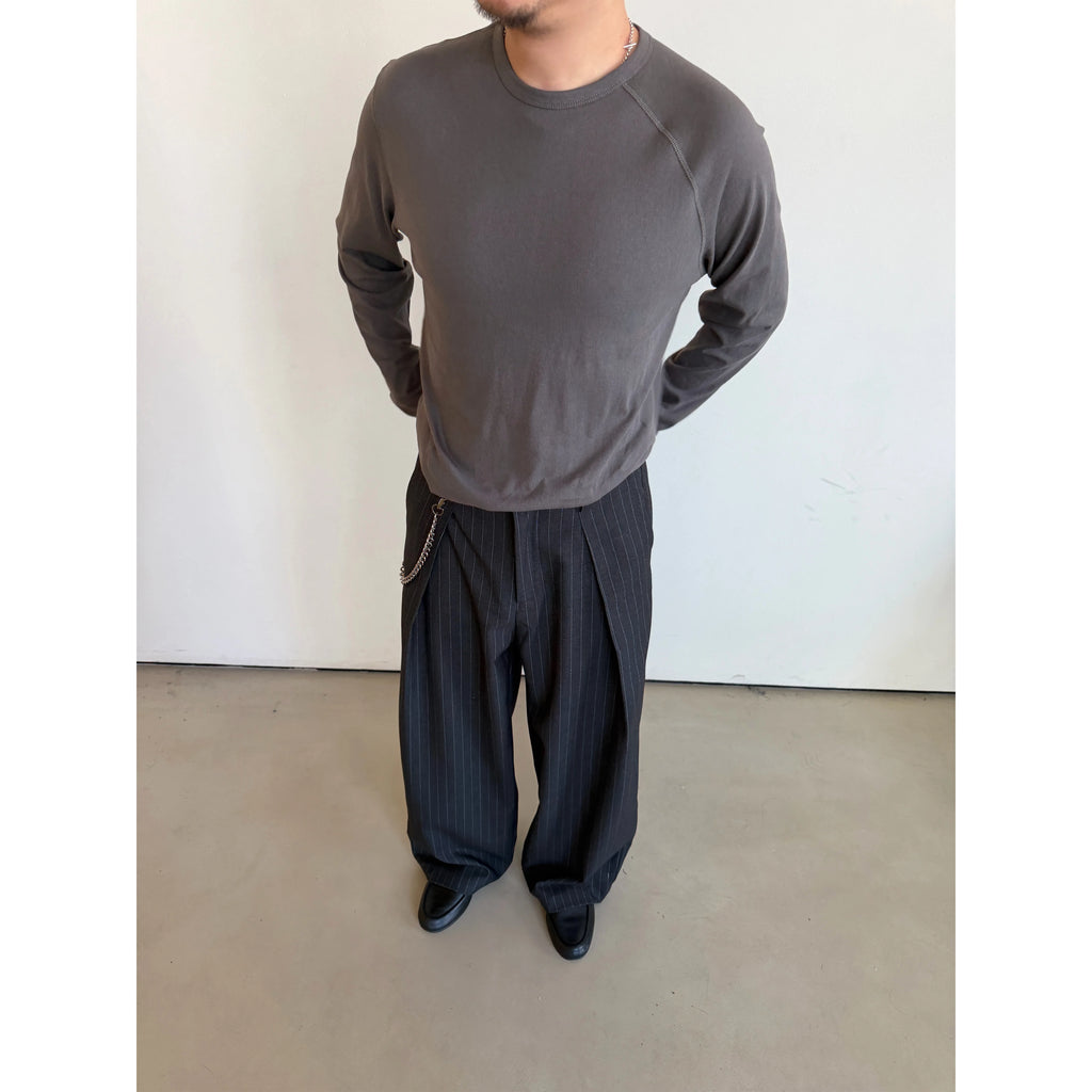 Anniehall Pinstripe Pleated Wide-leg Trousers