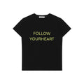 FUNKYFUN Retro Contrasting Color Slogan Simple Tee