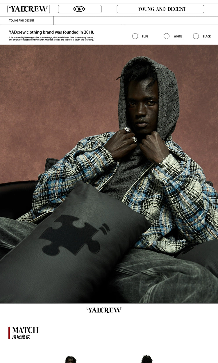 YADcrew Plaid Shirt Jacket