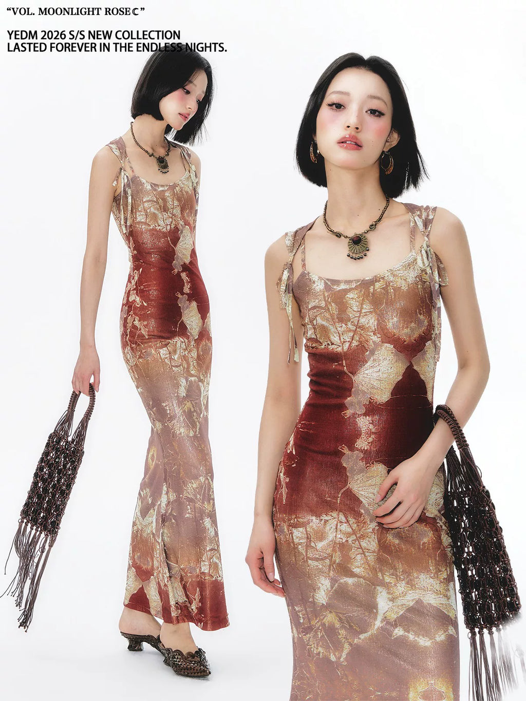 YEDM Retro Strap-up Cheongsam Dress