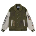 MATCHA STORY Embroidered Baseball Jacket