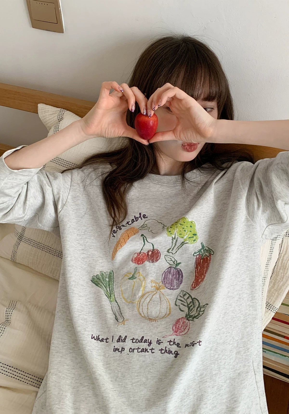 Kano Fun Graffiti Vegetable Print Long Sleeve