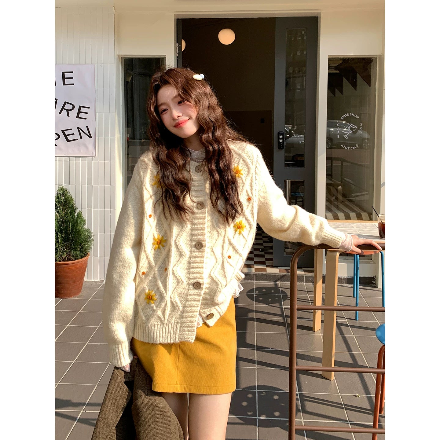 Even Korean Gentle Casual Handmade Crochet Sweater