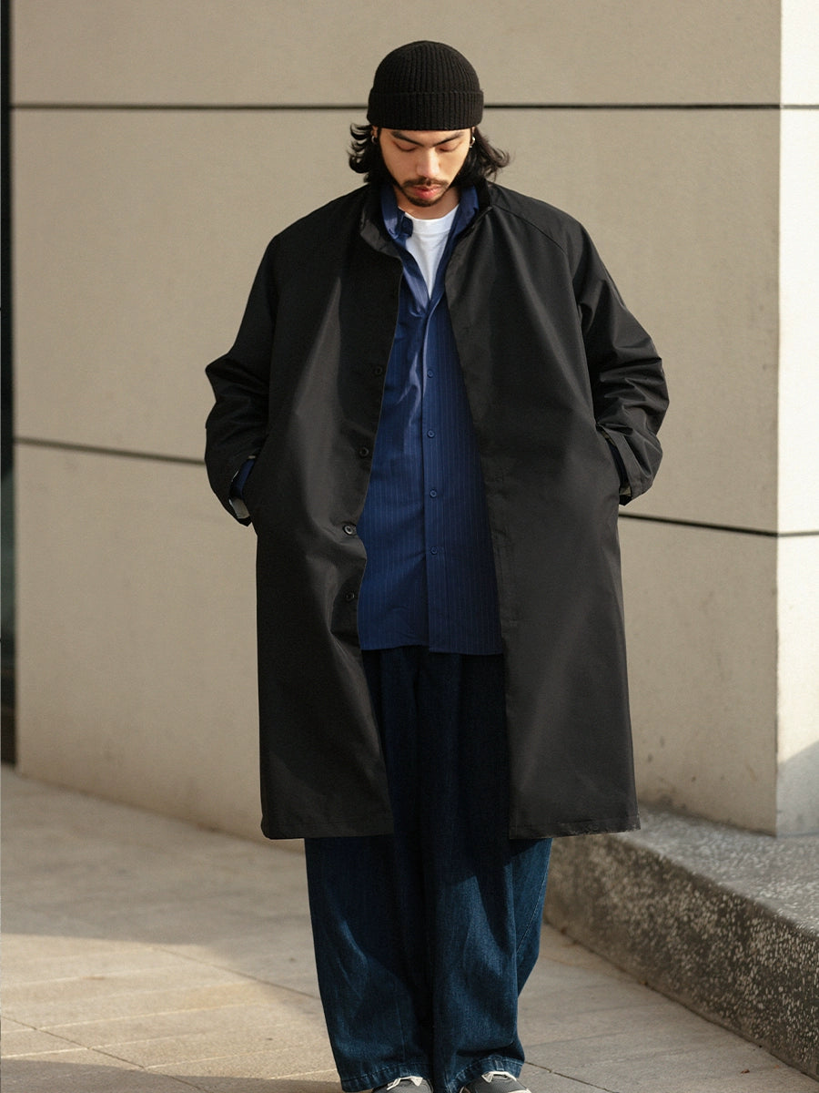 NOEARS Japanese Retro Shoulder Sleeve Stand-up Collar Long Coat