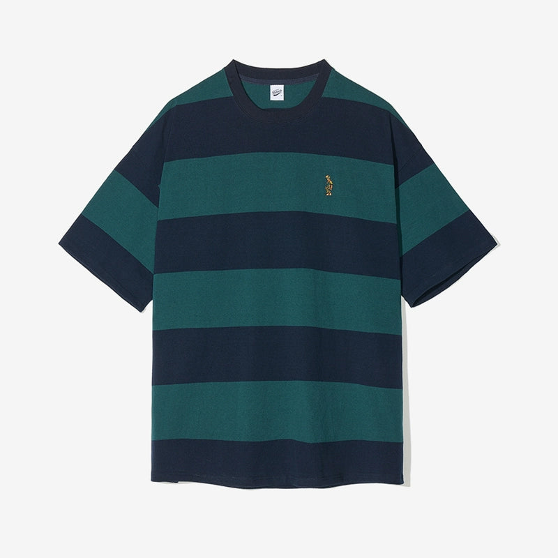 PARTIMENTO Coarse Striped Contrasting Tee