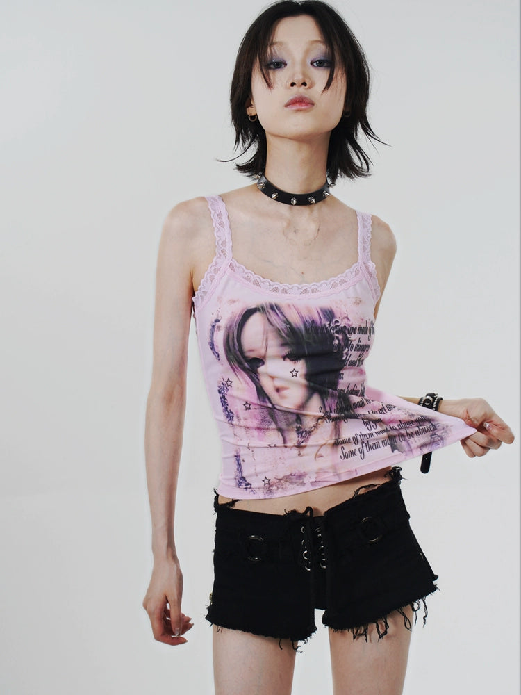 WEBBAR Ancient Sense Dream Girl Lace Vest