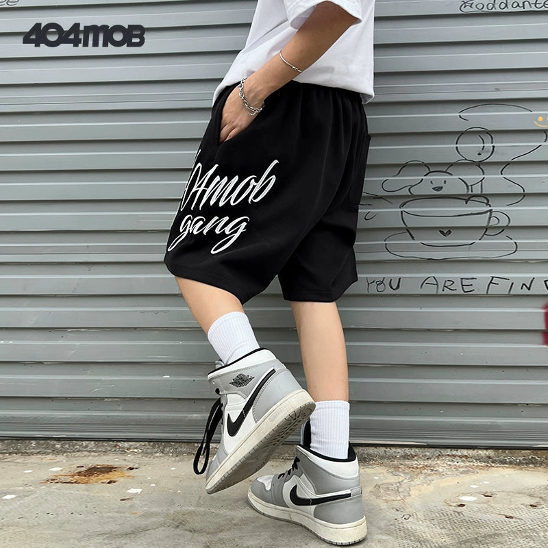 404MOB embroidered letter shorts