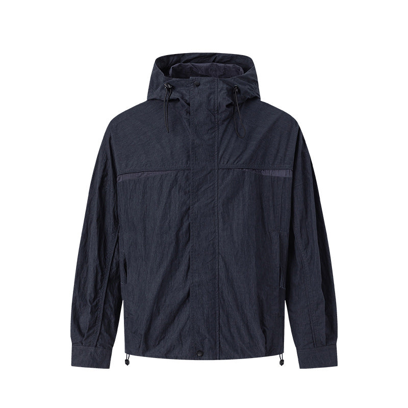 UNF Contrasting Splicing Premium Simple Hooded Jacket