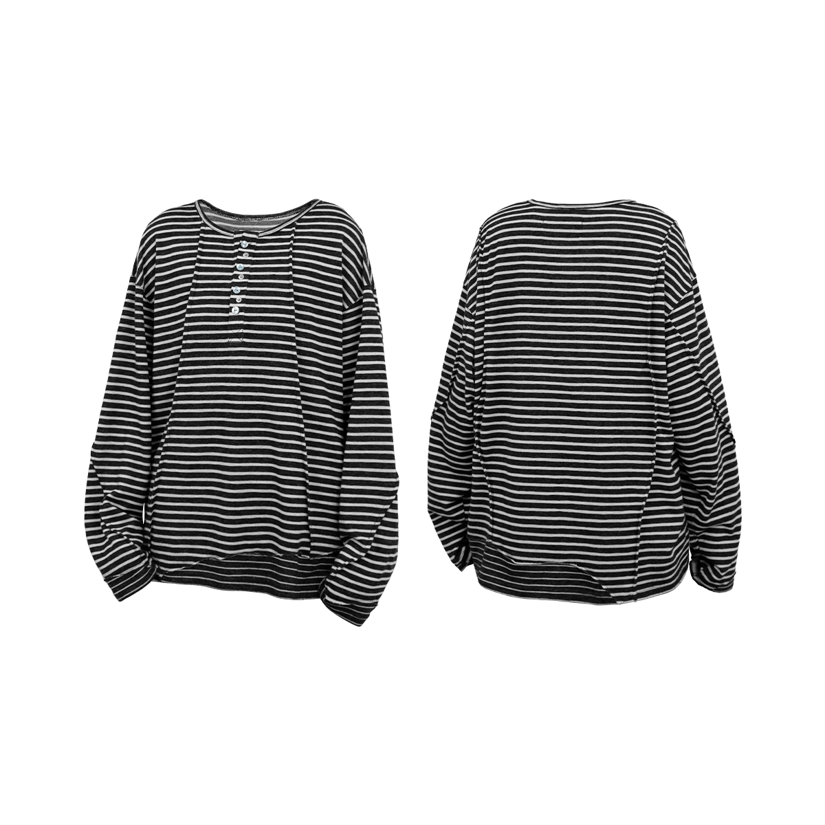 RELABEL Striped Splicing Casual Long Sleeve