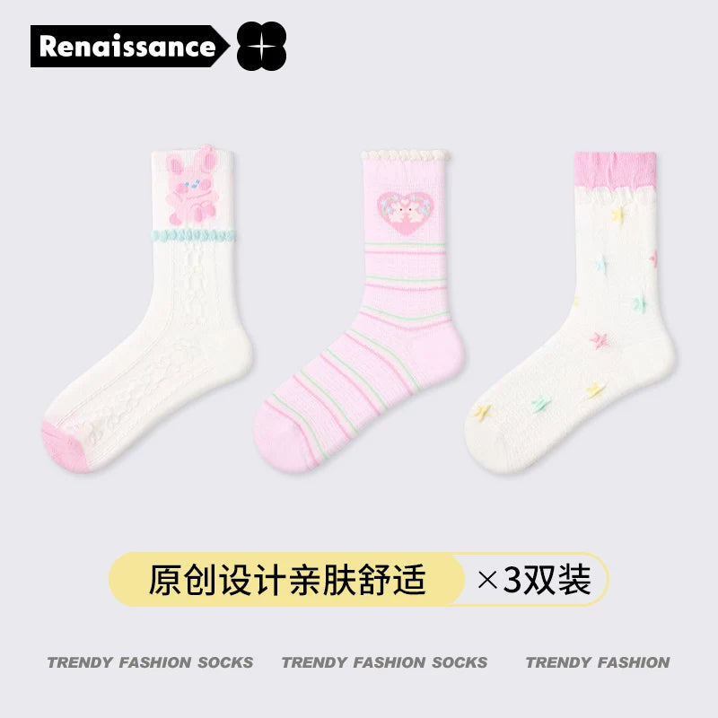 Renaissance Cass mesh Anti-Bacterial Socks 3pcs