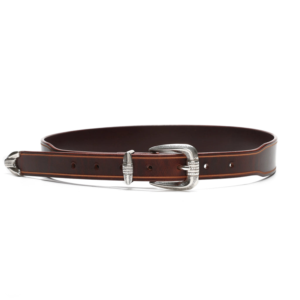 HALF WORK American denim cavalry belt retro tanned leather handmade pure cowhide leather belt for men and women