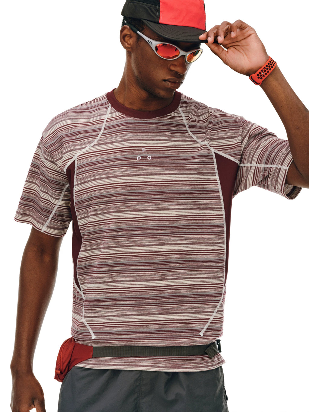 FPA Stripe Contrasting Splicing Casual Tee
