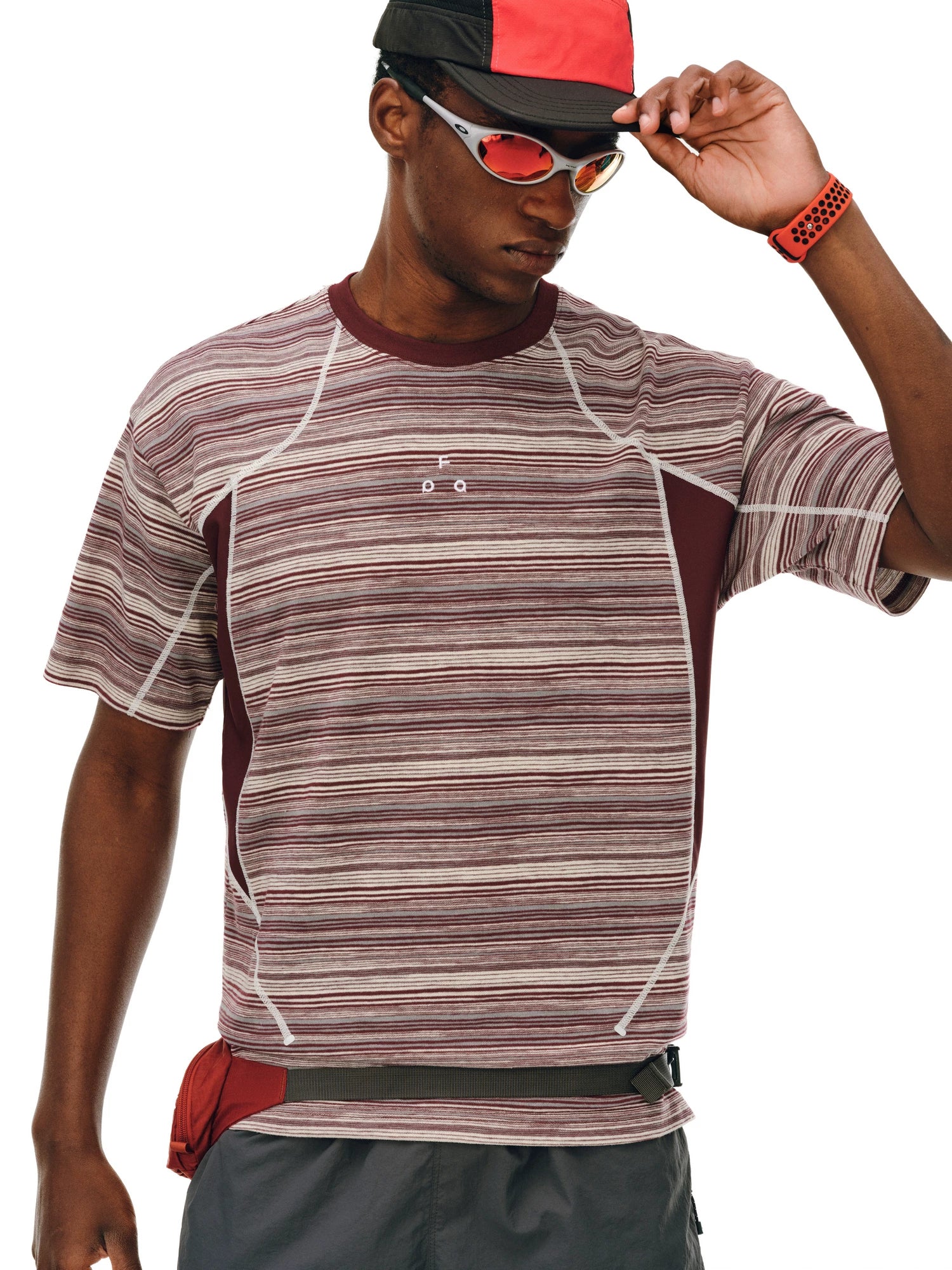 FPA Stripe Contrasting Splicing Casual Tee