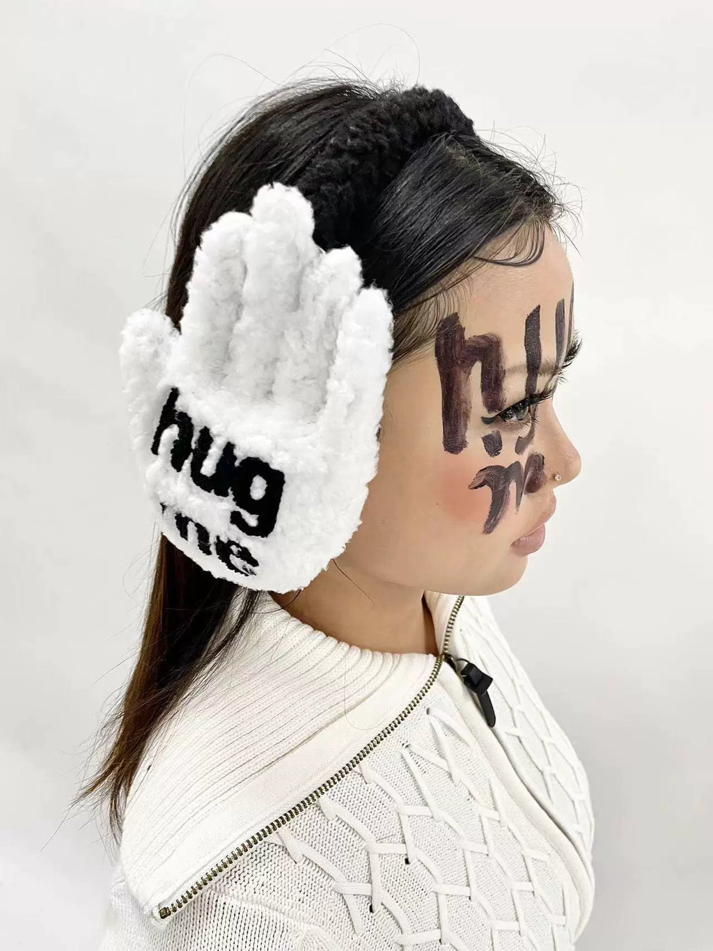SAUCE Lamb Fleece Letter Warm Ear Cover Ear Cover
