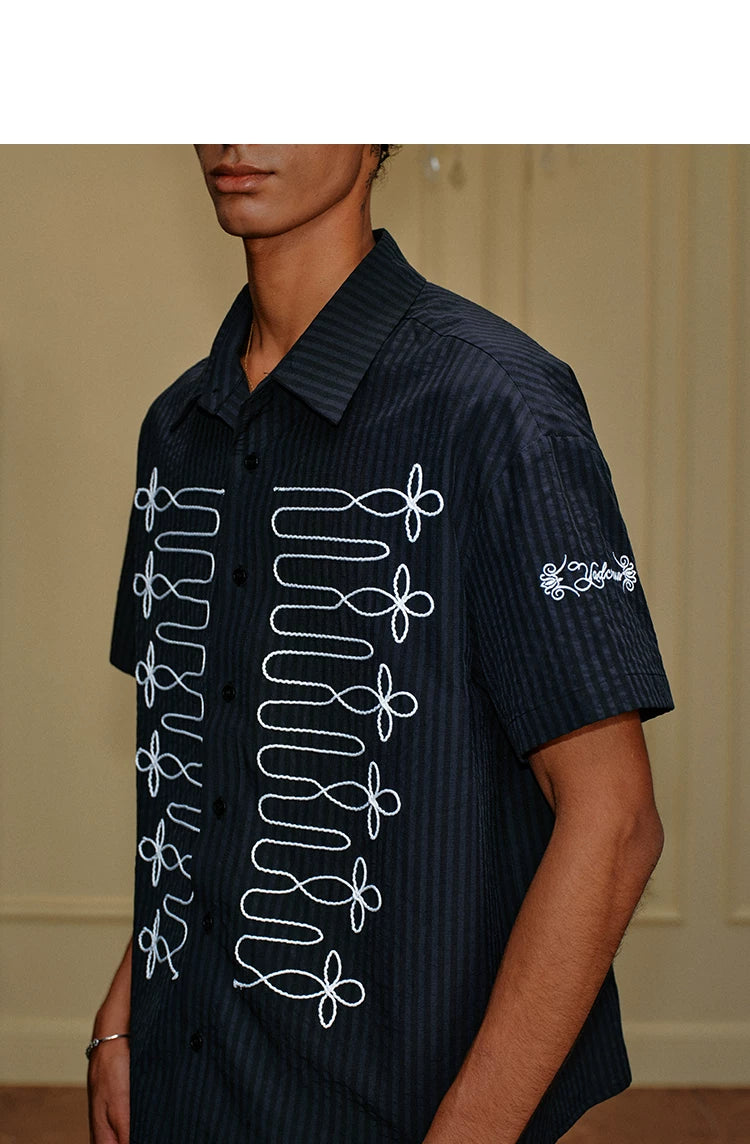 YADcrew Lapel Casual Short Sleeve Shirt