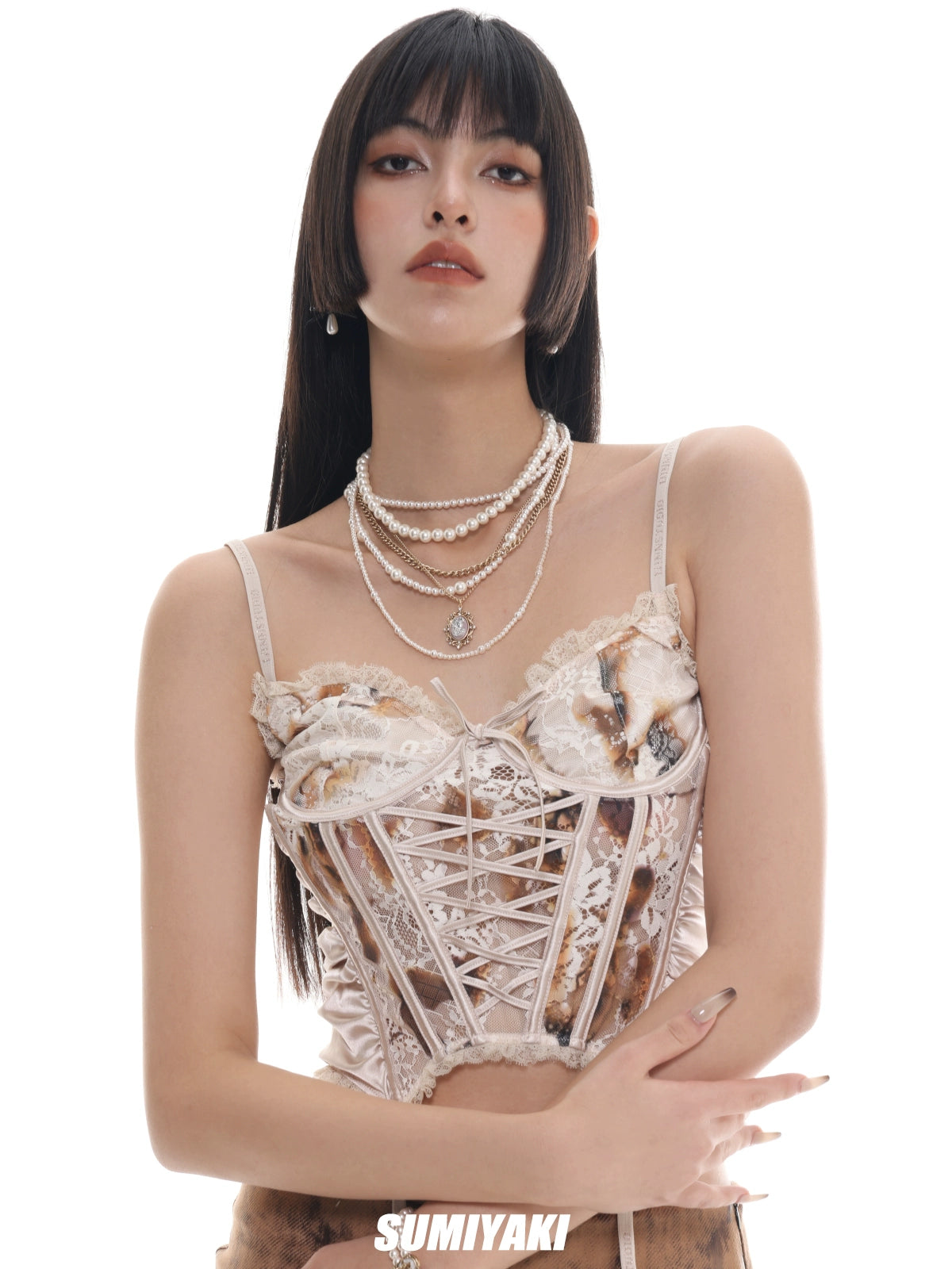 SUMIYAKI Pearl Multi-layer Stacked Belt High-end Light Luxury Necklace
