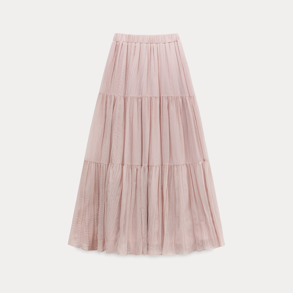 EGGKA Slim Pleated High Waist Skirt