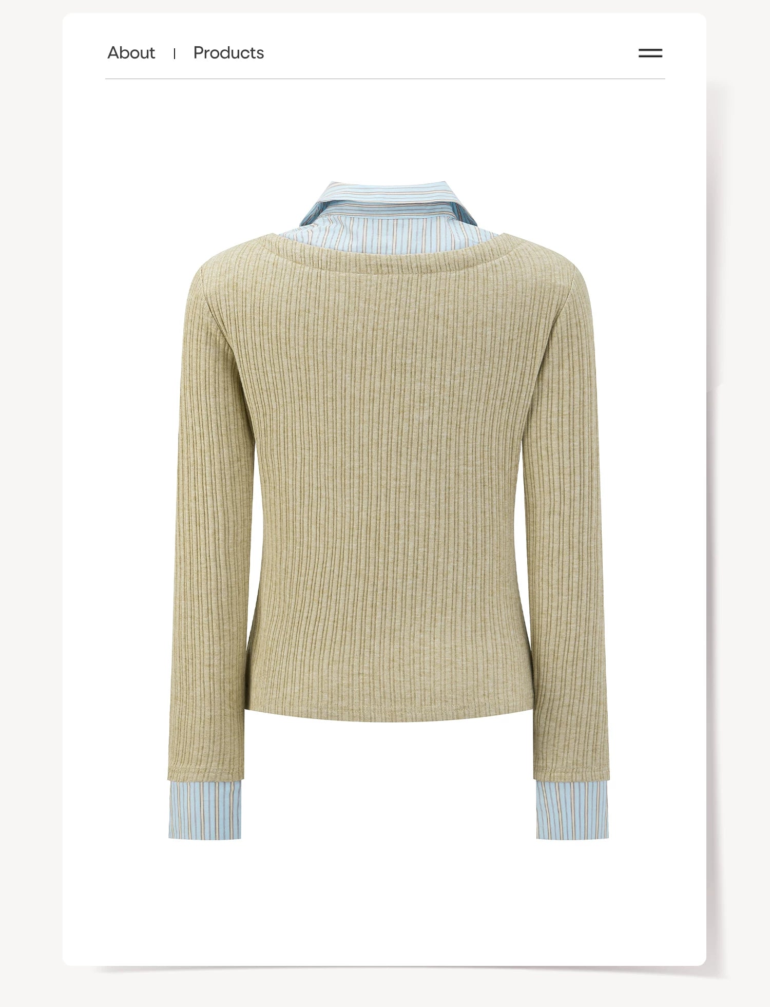 Cantonstory Temperament Fake Two Lapel Long Sleeves